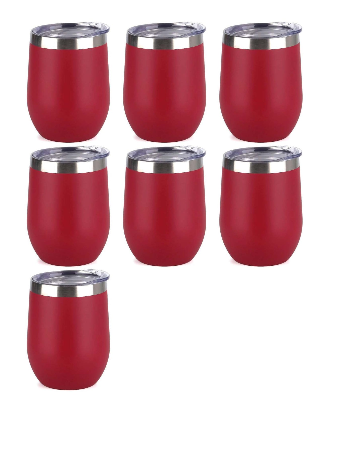 12 OZ RED Stainless Steel Wine Tumblers Vacuum Stemless Wine Cup